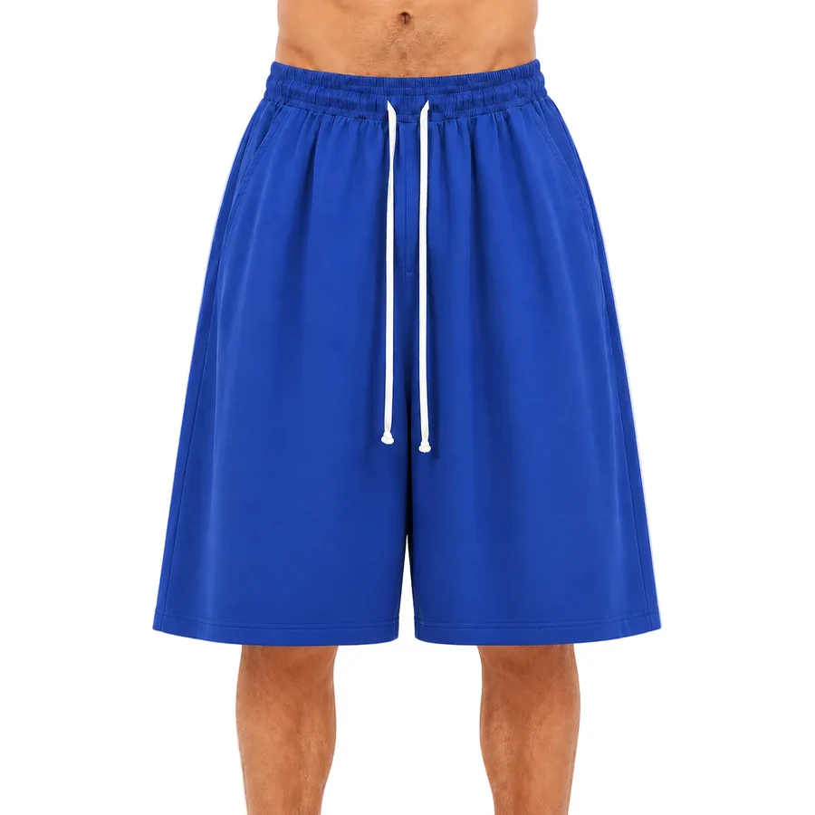 Pantaloni albaștri cu șnur lung | design urban 100% poliester — fotografie de catalog.