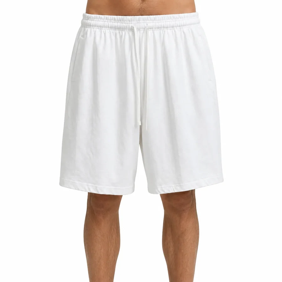 Pantaloni albi 100% bumbac cu șnur lung casual confortabili, fotografie de catalog, în catalogul editorial.