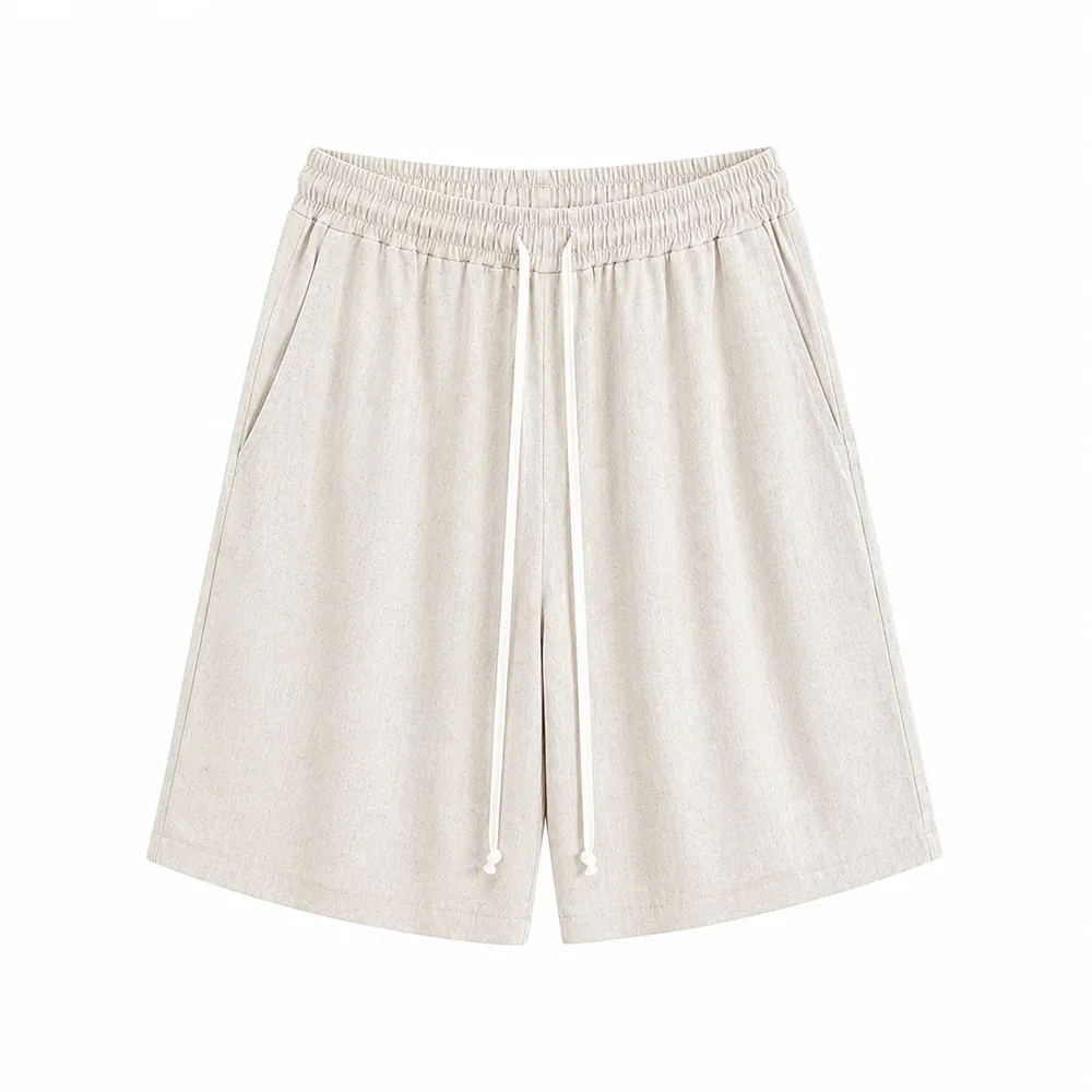 Pantaloni Crem cu Șnur Lung – 70% Vâscoză, 30% In — pantaloni Crem cu Șnur Lung – 70% Vâscoză, 30% In - produs fashion bărbați Atelier AXD — cadrul 2 din galeria editorială.