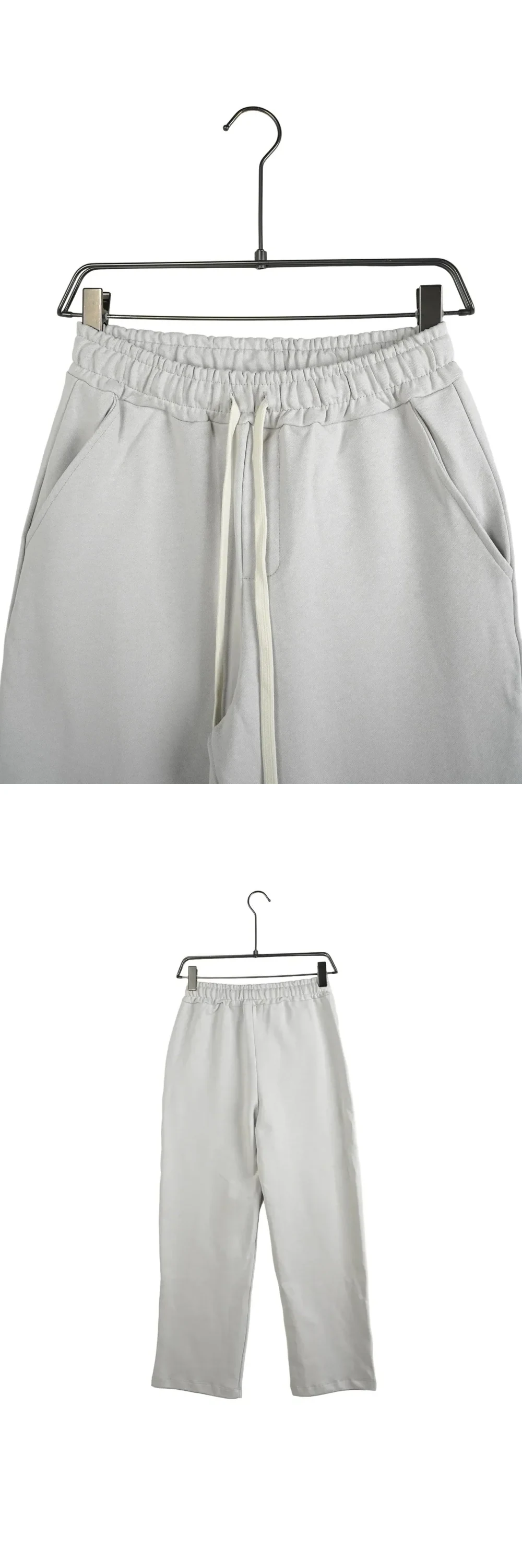 Pantaloni largi gri deschis de trening pentru barbati — pantaloni tip jogger bărbați nuanța gri, din bumbac premium, croială modernă stil trening pentru ținute casual — cadrul 2 din galeria editorială.