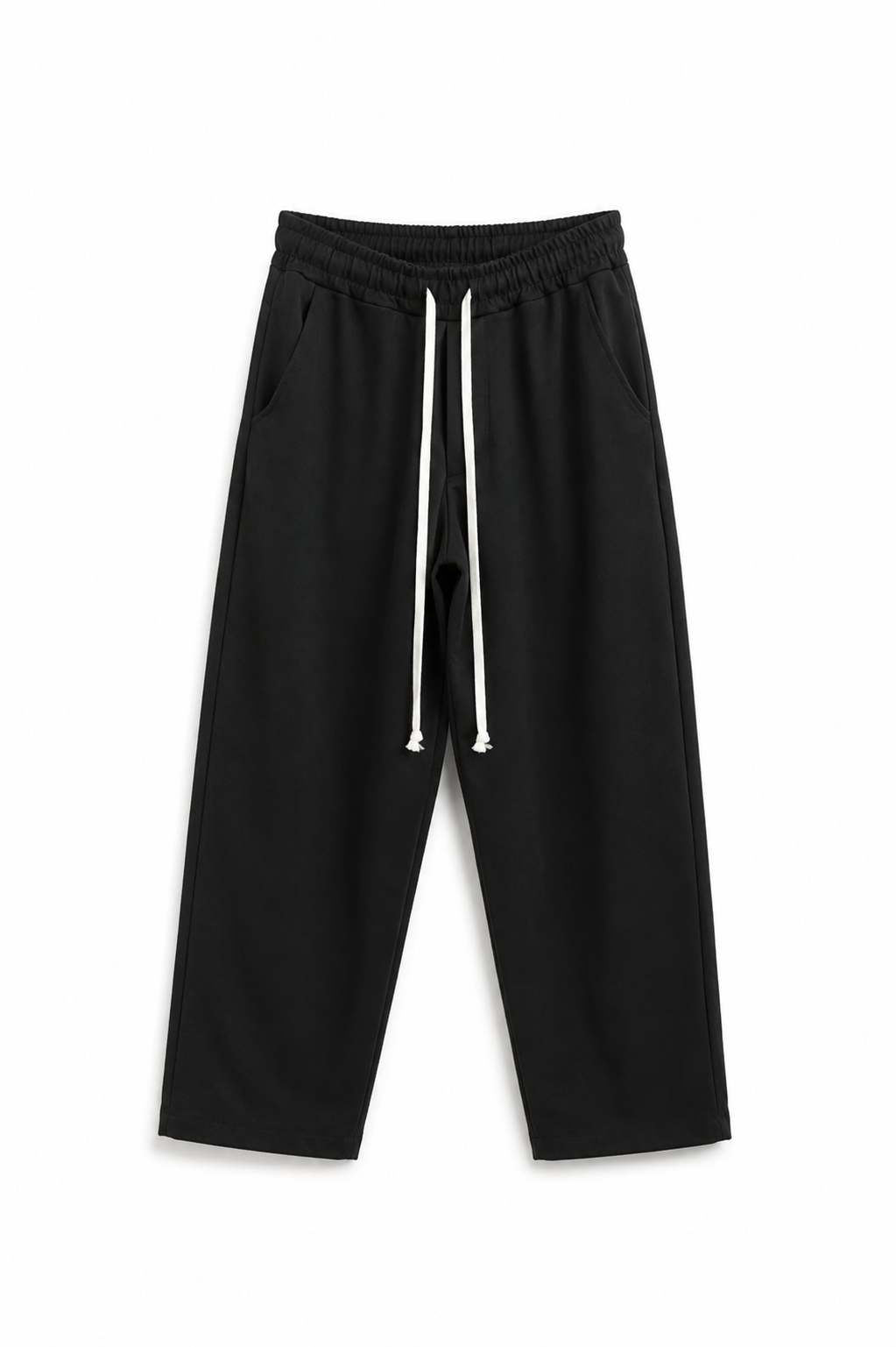 atelier axd pantaloni gri wide leg snur lung streetwear premium Atelier AXD in tinuta moda urbana cu snur lung vizibil