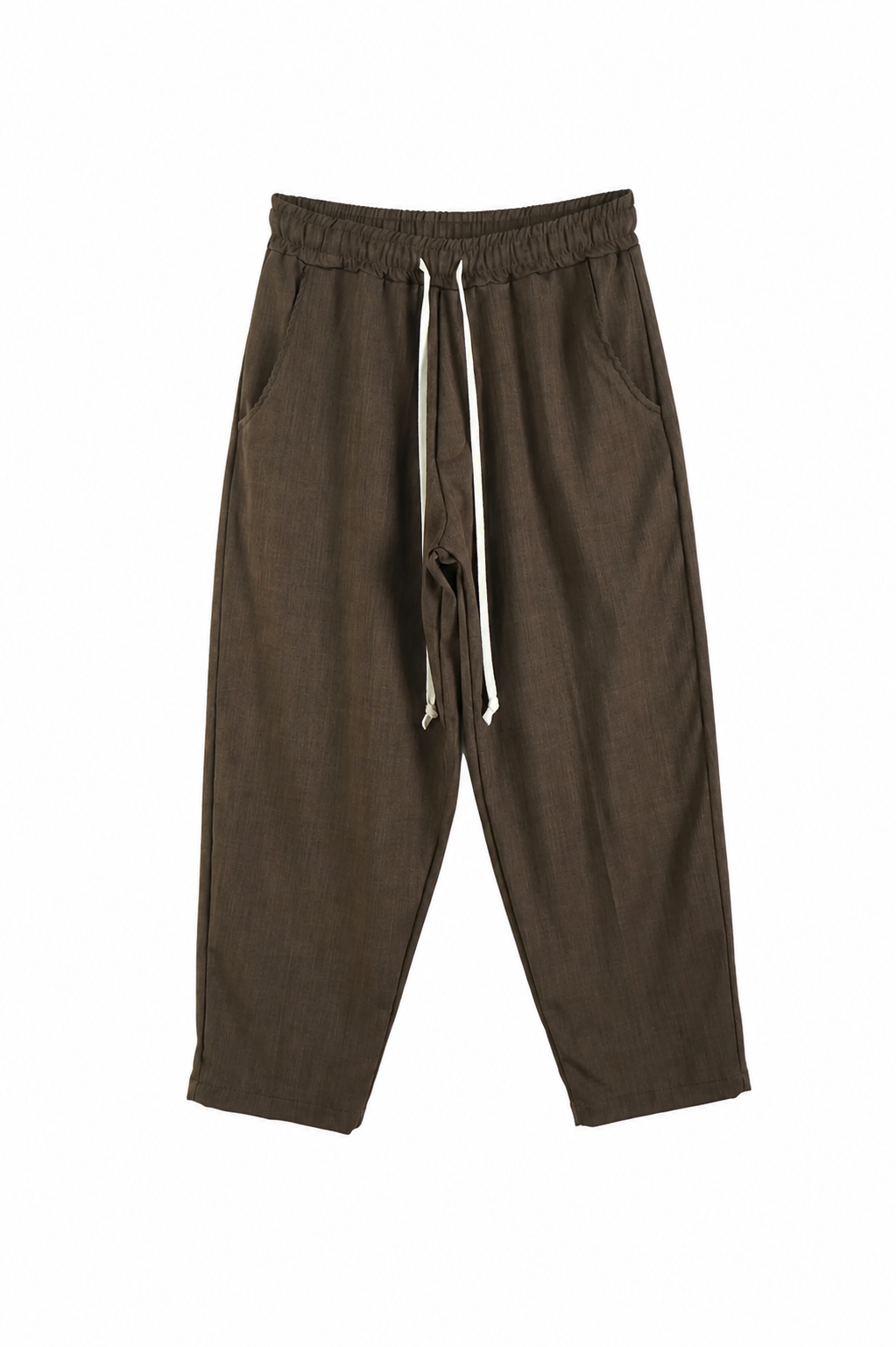 atelier axd pantaloni maro cu siret lung wide Atelier AXD in tinuta moda urbana cu snur lung vizibil