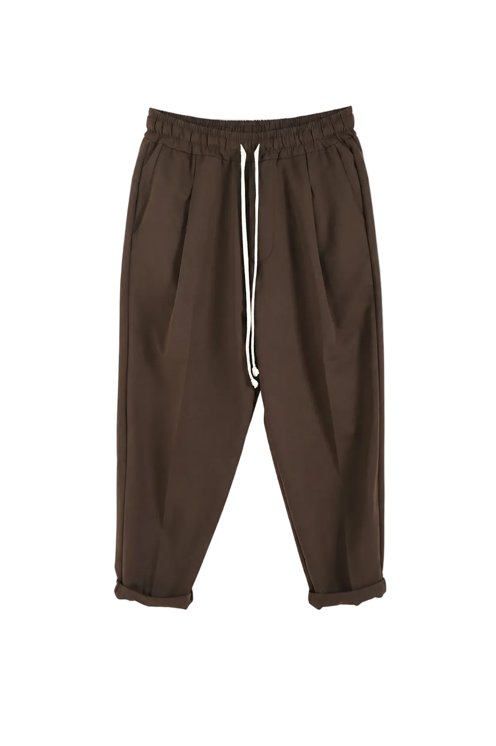 atelier axd pantaloni maro slim cu siret lung Atelier AXD in tinuta moda urbana cu snur lung vizibil