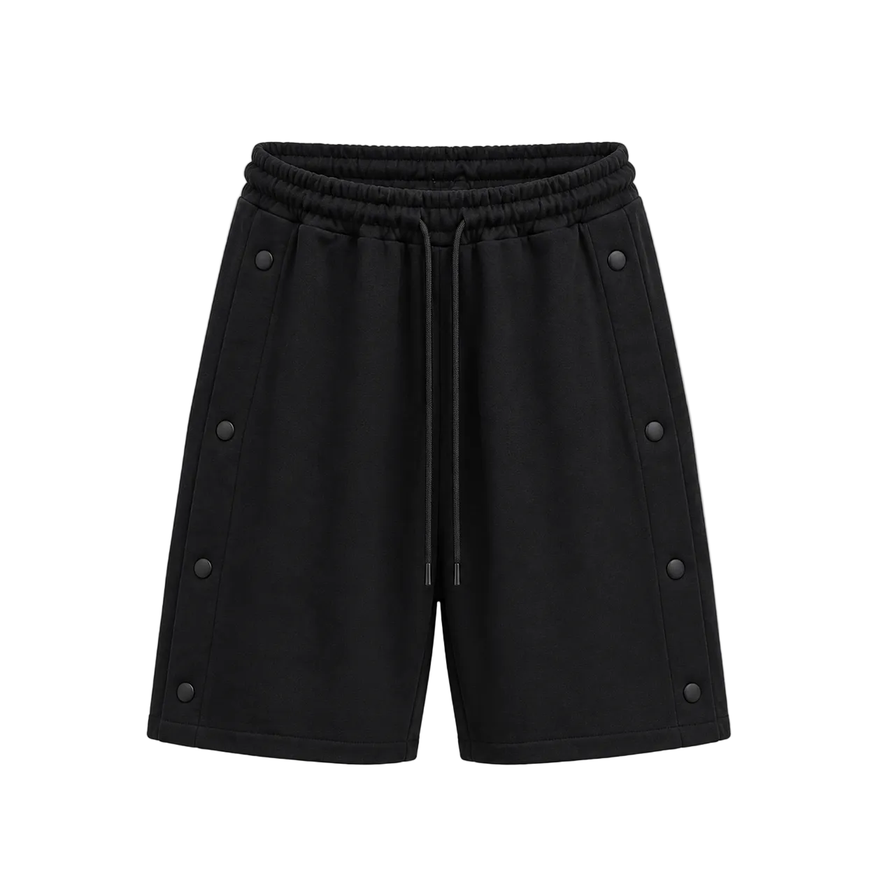 atelier axd pantaloni scurti negri snur lung capse Atelier AXD in tinuta moda urbana cu snur lung vizibil