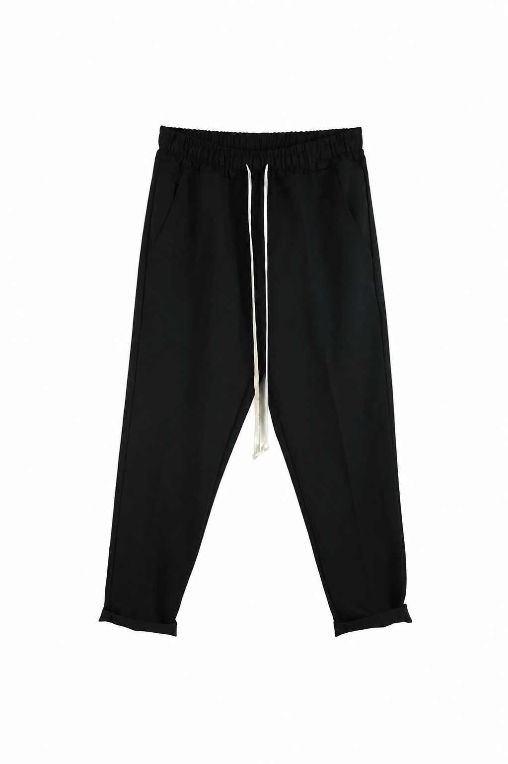 atelier axd pantaloni slim negri snur lung Atelier AXD in tinuta moda urbana cu snur lung vizibil