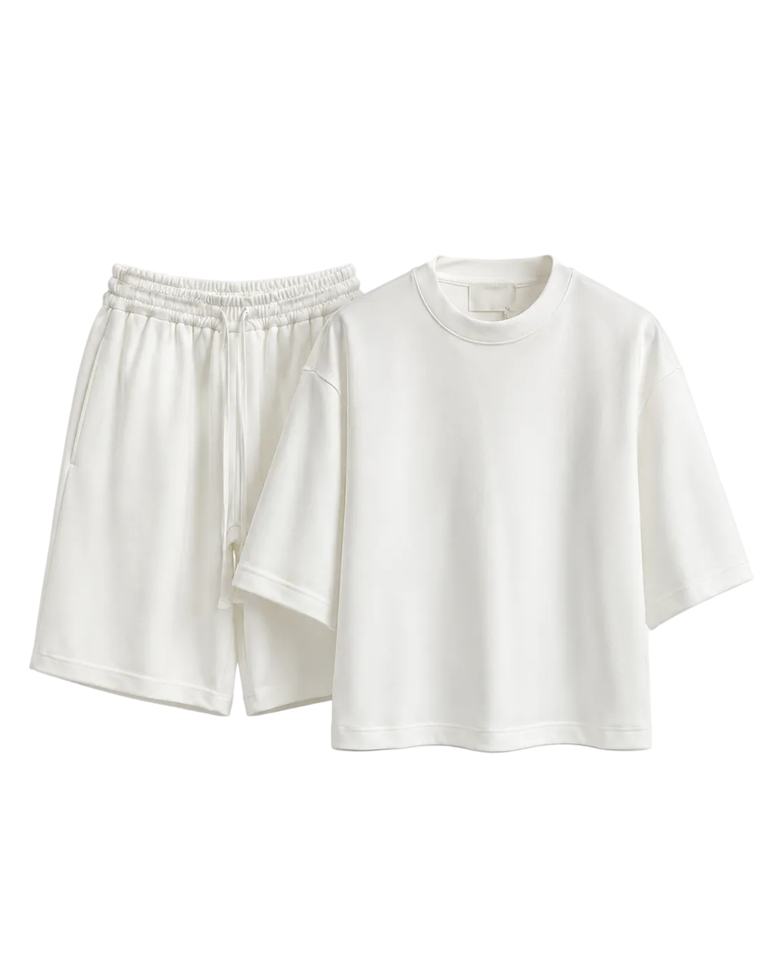 pantaloni cu snur lung atelier axd set crem bumbac snur lung Atelier AXD in tinuta moda urbana cu snur lung vizibil