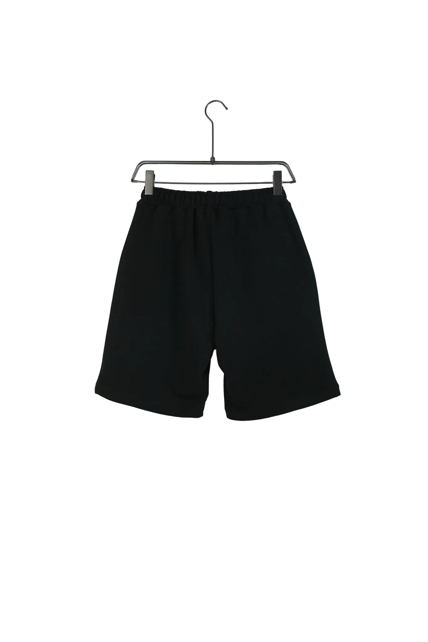 pantaloni scur ti unisex din bumbac negrii pantaloni scurti unisex negri s Atelier AXD in tinuta moda urbana cu snur lung vizibil