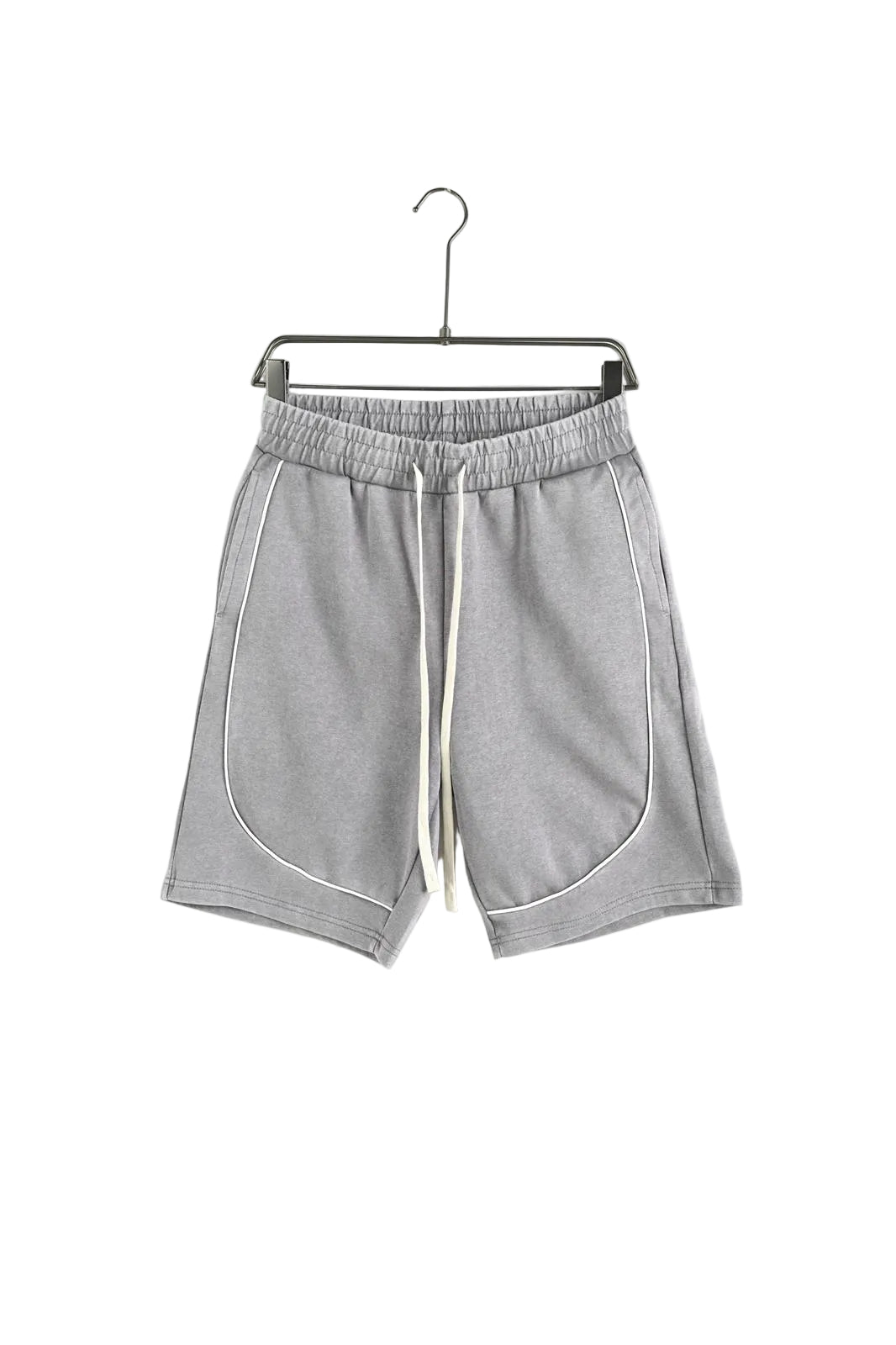 set vara barbati gri deschis tricou pantaloni pantaloni vara barbati gri desch Atelier AXD in tinuta moda urbana cu snur lung vizibil