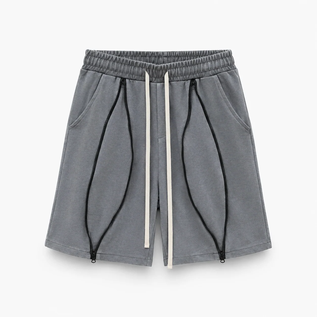 Pantaloni cu fermoare si snur lung