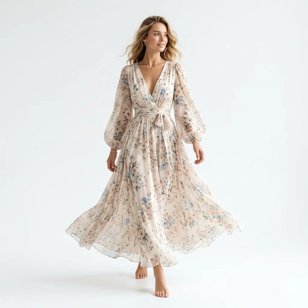 rochie purtata de o femeie reala pentru Rochie bleu deschis la terasa seara vara 2026, imagine principala stil Atelier AXD