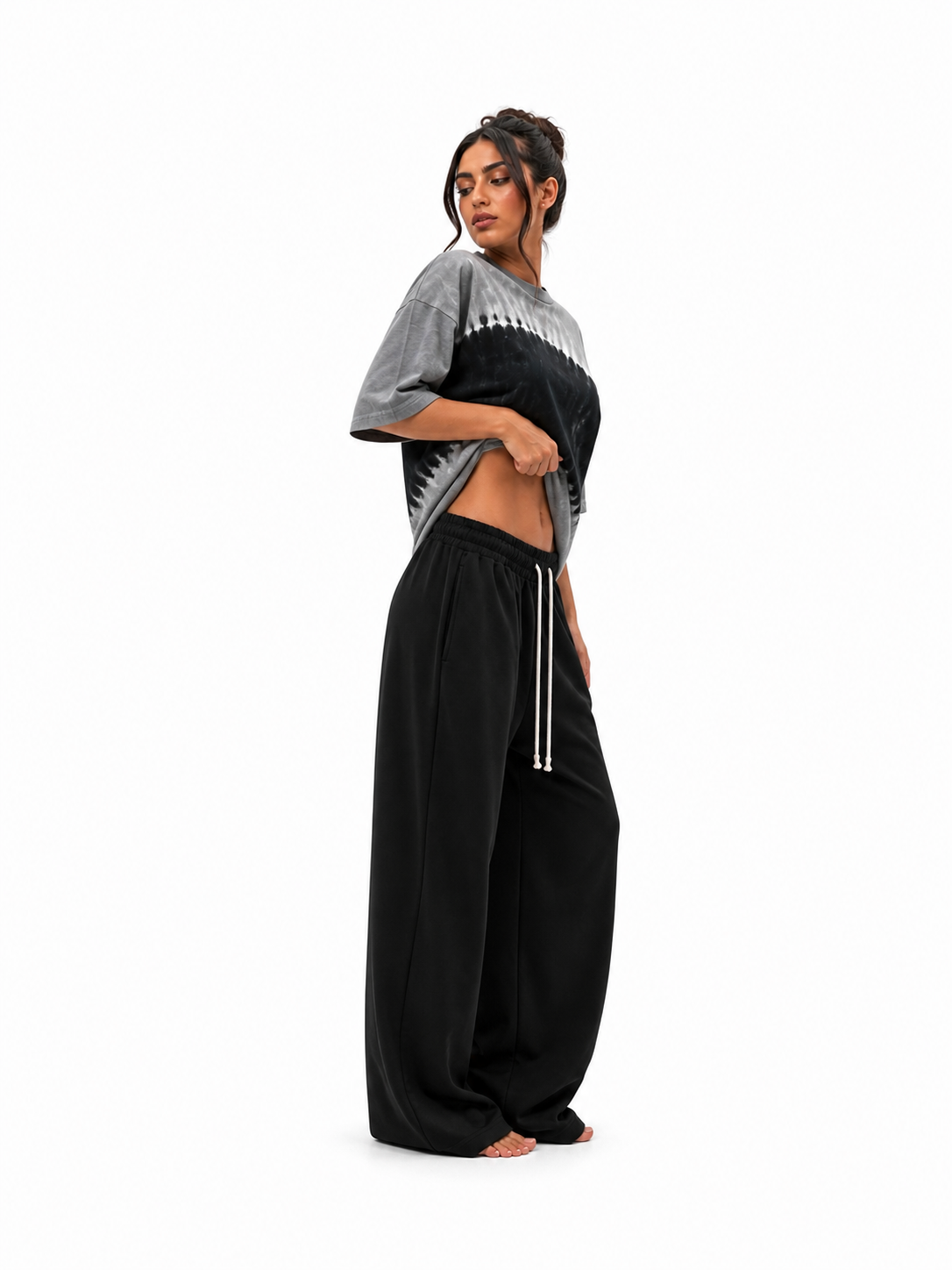 Pantaloni baggy pentru fete cu snur lung Atelier AXD